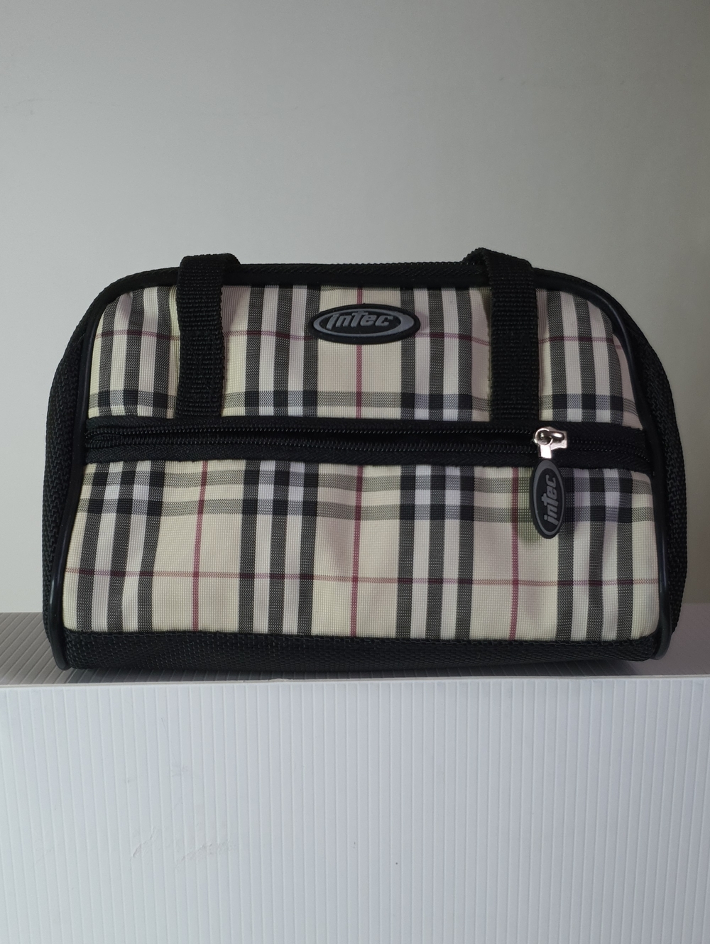 Intec Plaid Tech Bag in Ivory Black + Free Gift